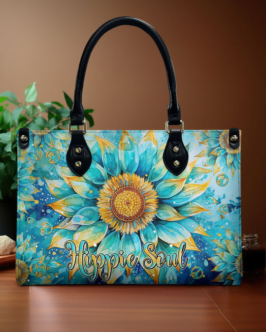 hippieartzone Bag - HIPPIE SOUL SUNFLOWER LEATHER HANDBAG