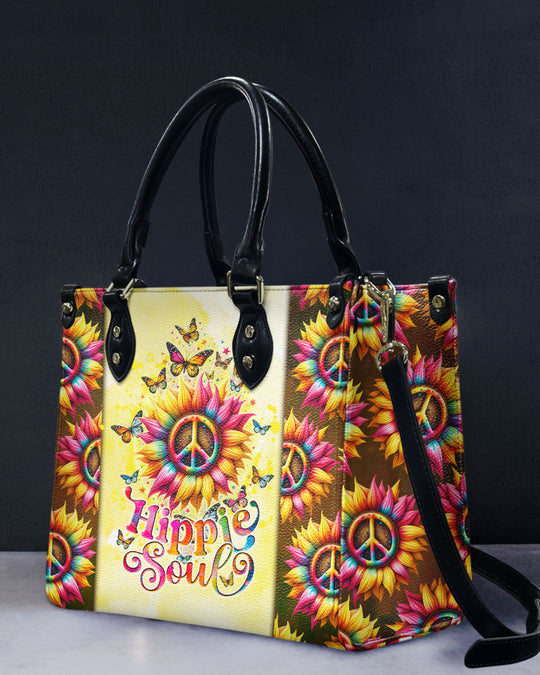 hippieartzone Bag -  HIPPIE SOUL SUNFLOWER LEATHER HANDBAG