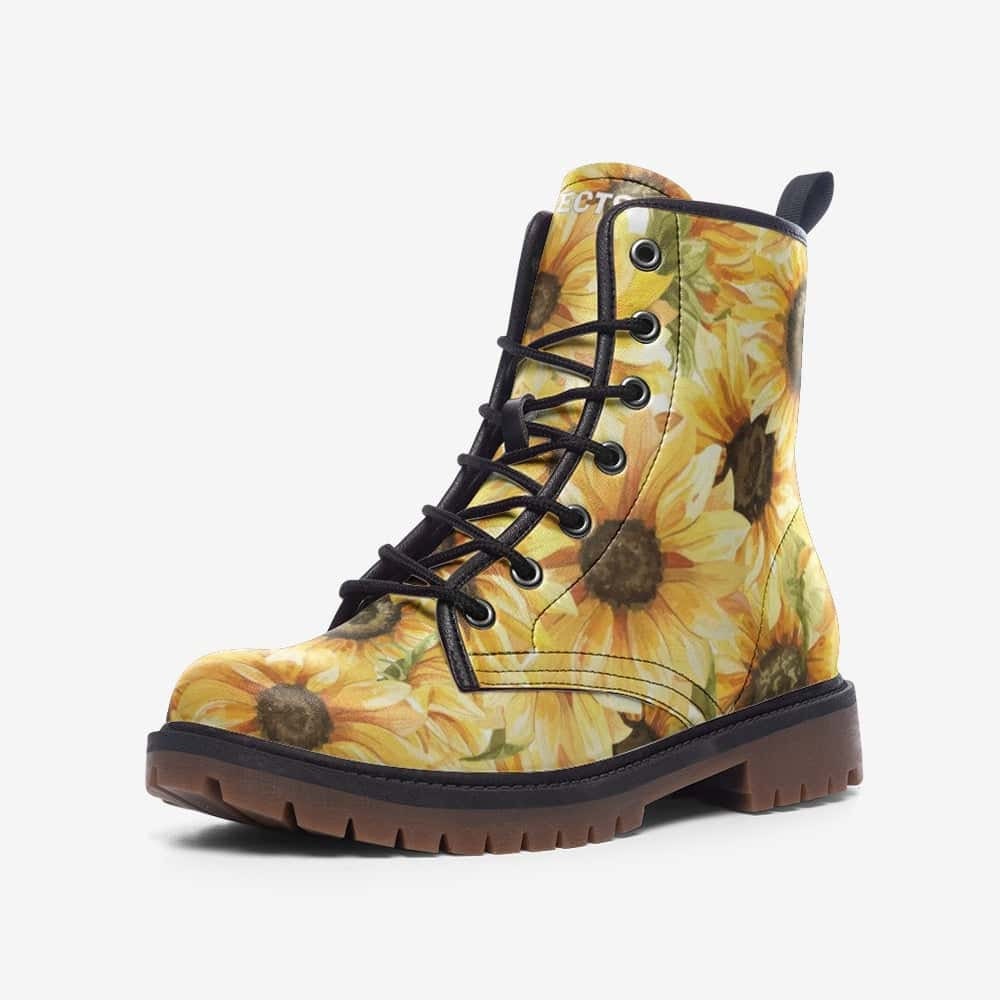 Hippie Art Zone - Sunflower Vegan Leather Boots