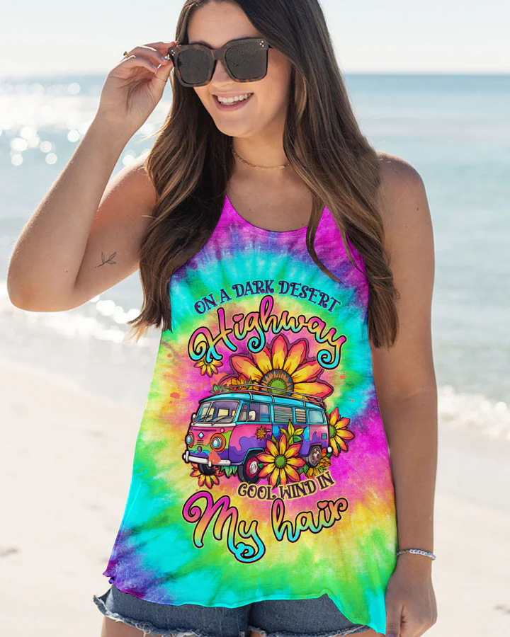 Hippie Art Zone - On A Dark Desert Highway Tie Dye For Hippie