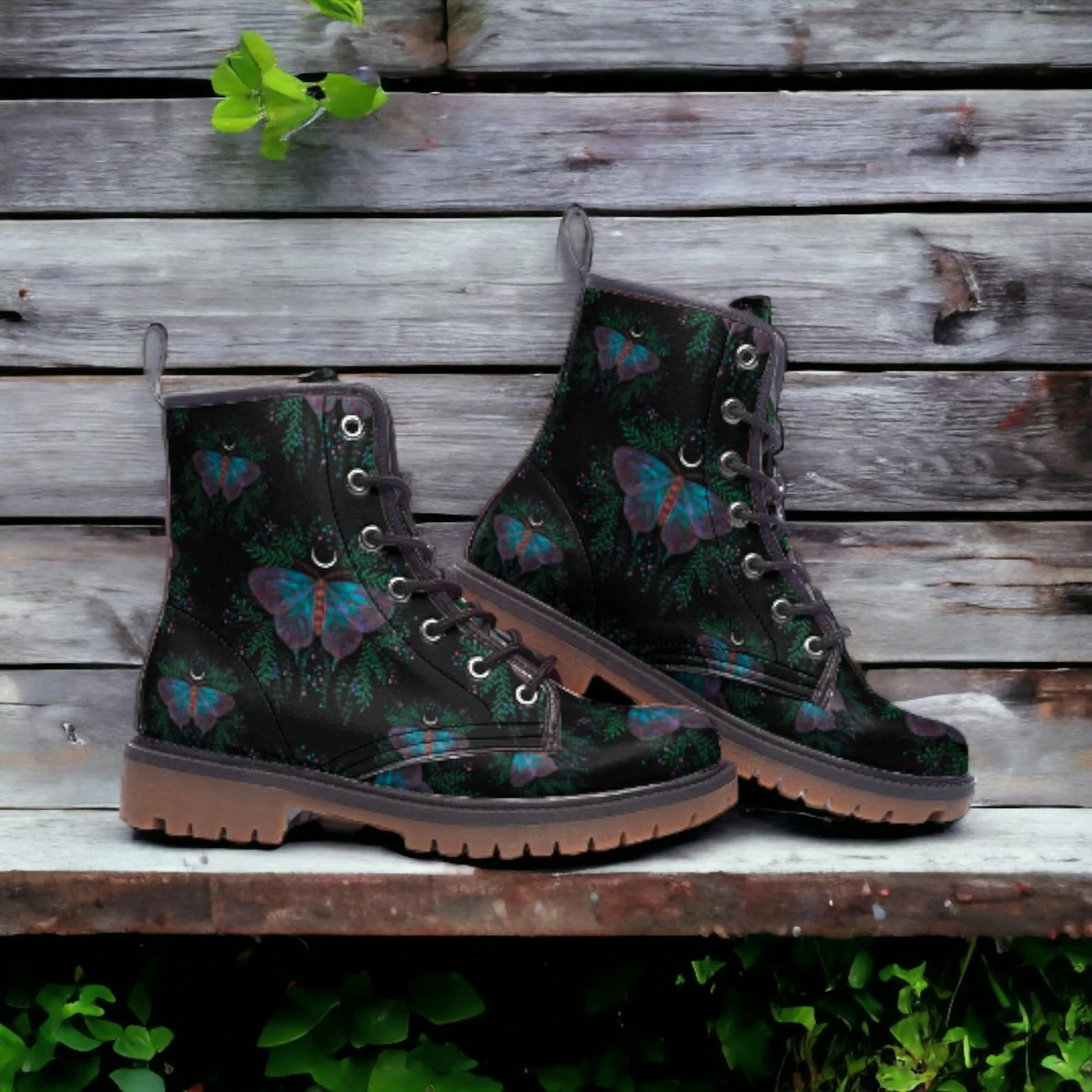 Hippie Art Zone - Dark Celestial Butterflies Boots.