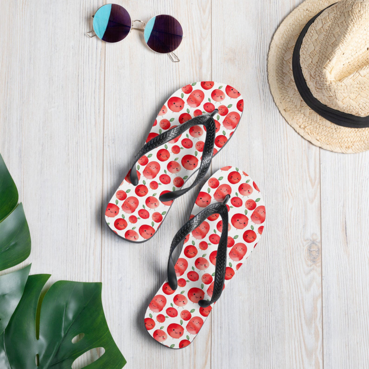 hippieartzone - Cherries Flip Flops.