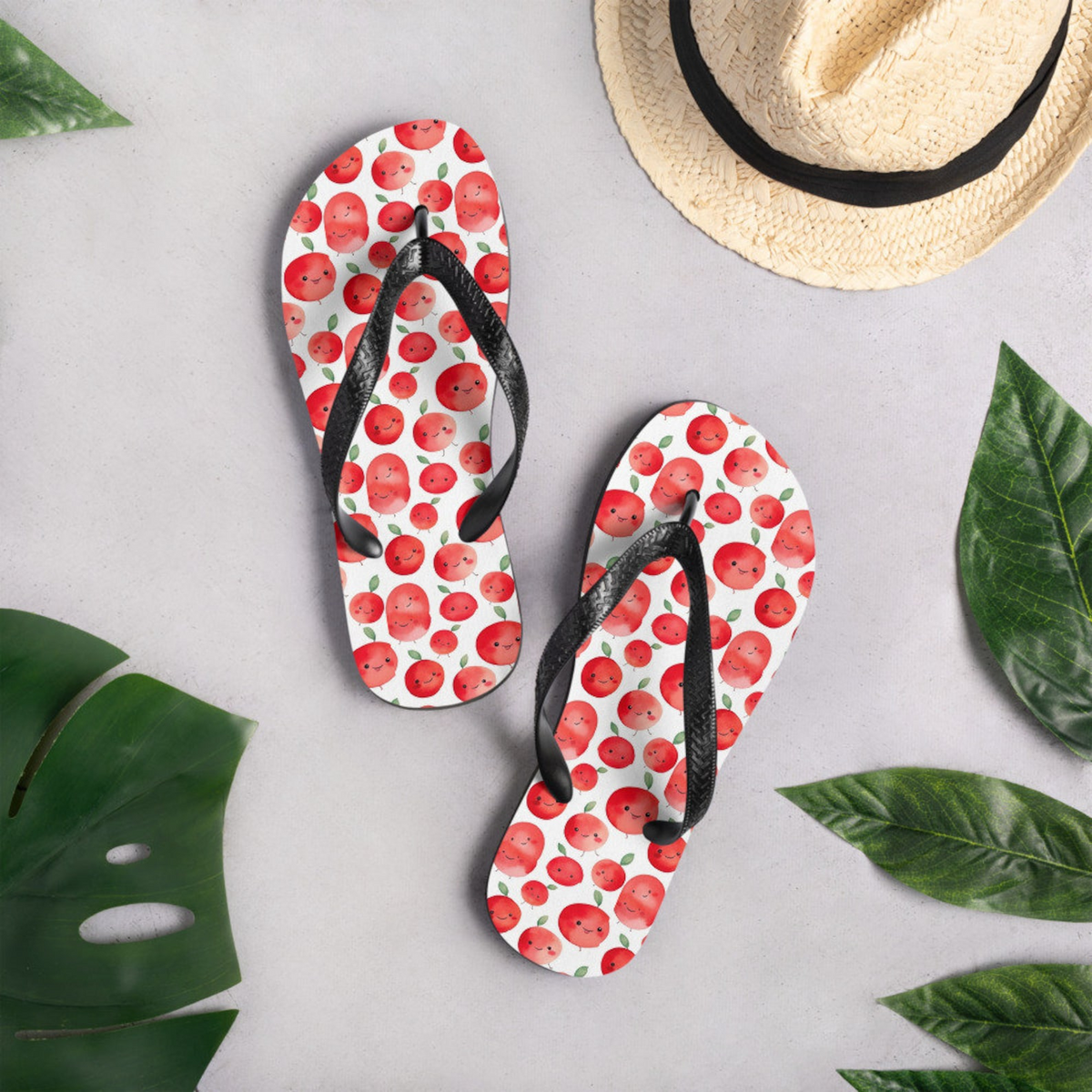 hippieartzone - Cherries Flip Flops.