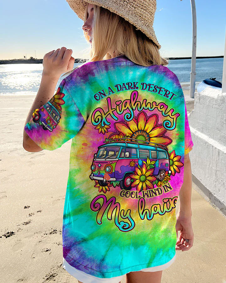 Hippie Art Zone - On A Dark Desert Highway Tie Dye For Hippie