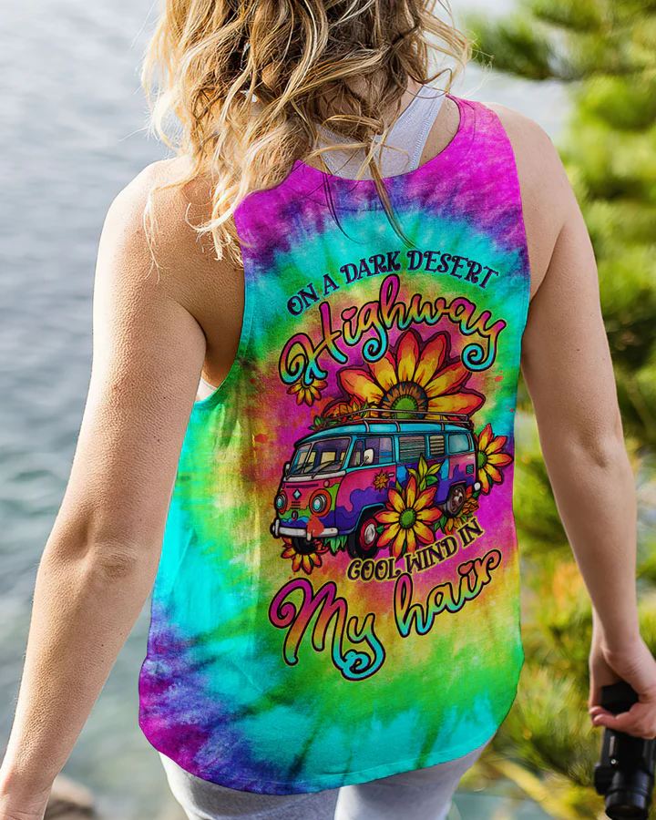 Hippie Art Zone - On A Dark Desert Highway Tie Dye For Hippie
