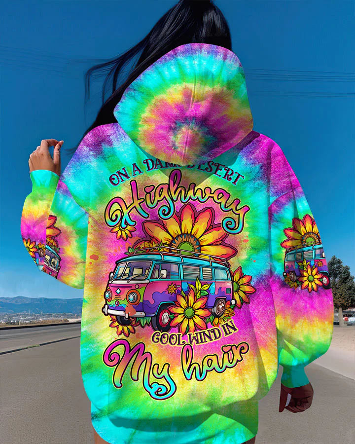 Hippie Art Zone - On A Dark Desert Highway Tie Dye For Hippie
