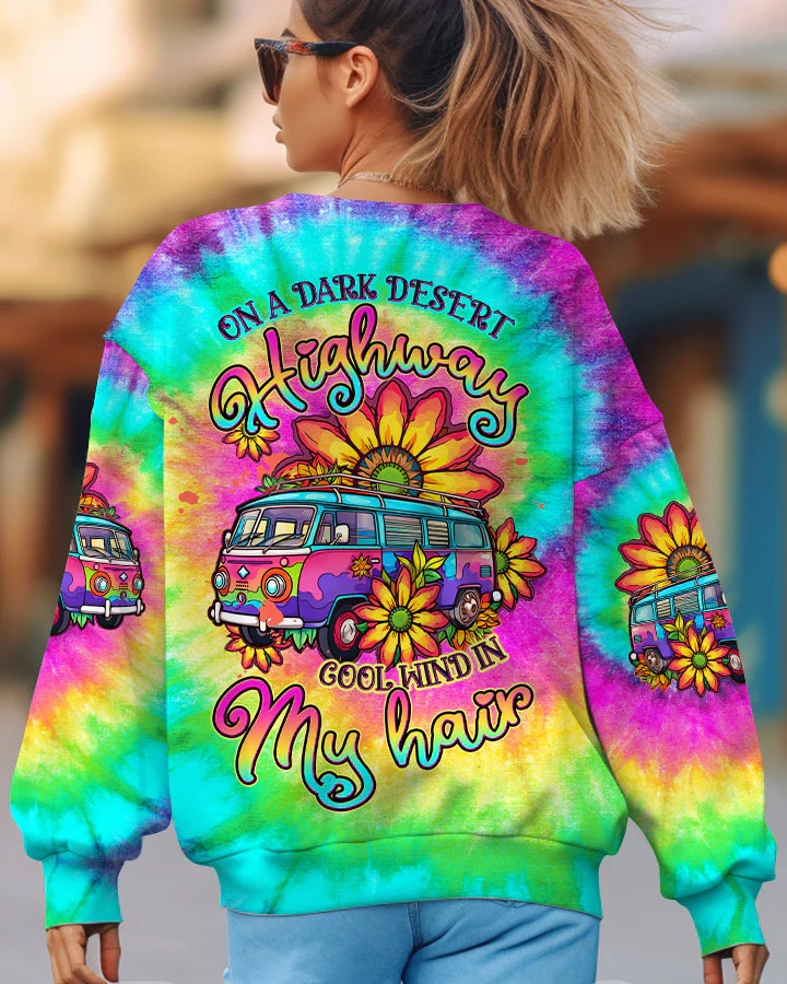 Hippie Art Zone - On A Dark Desert Highway Tie Dye For Hippie